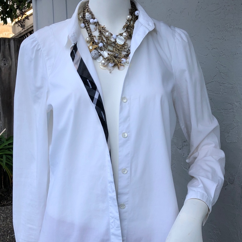 Burberry White Button Down Shirt